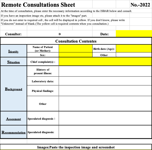 図 2 - 1　Remote consultation sheet