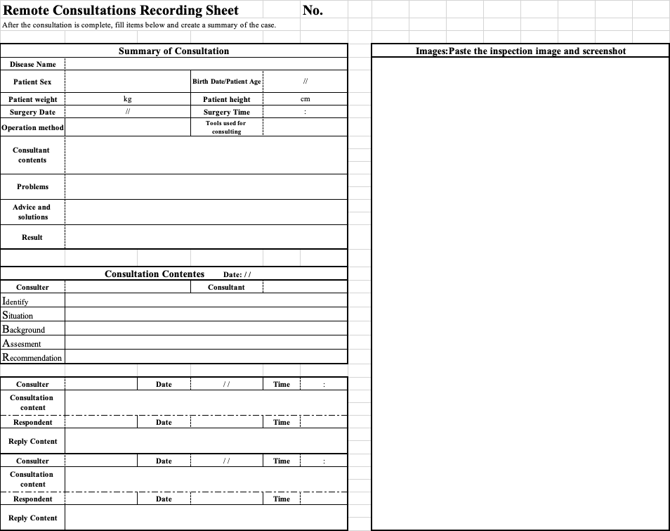 図 2 - 3　Recording sheet